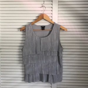 Silver shimmer top by NUE OPTIONS.